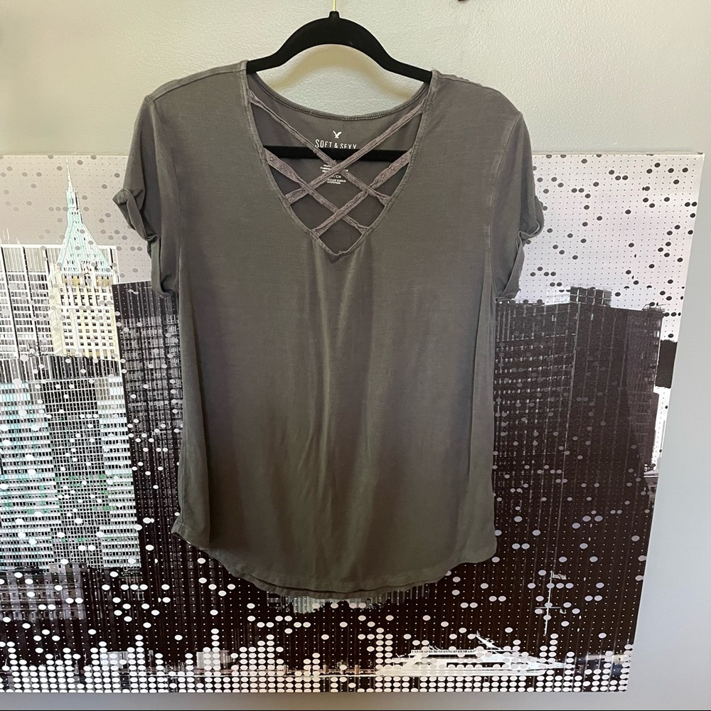 3 for $15//AEO Grey Soft & Sexy T-Shirt